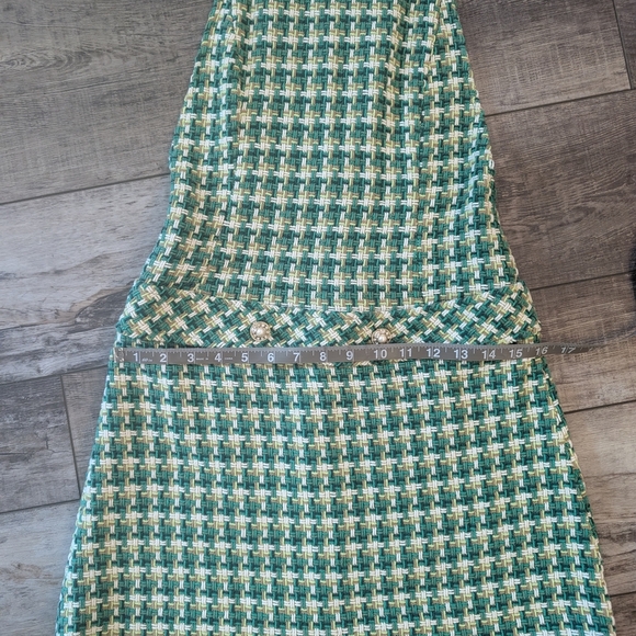 Zara Checkered Green and Cream Dress - Picture 9 of 10